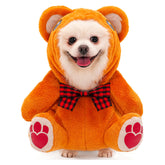 Cute Brown Bear Pet Teddy Dog Clothing Outfits Cosplay Costume Halloween Carnival Suit